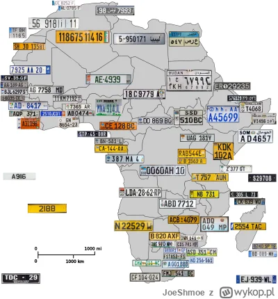 JoeShmoe - Tablice rejestracyjne Afryki #ciekawostki #afryka #mapporn