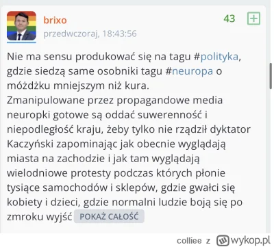 colliee - Typ @brixo, zaciekły #konfedepis, pisał niedawno, że już nie będzie się wię...