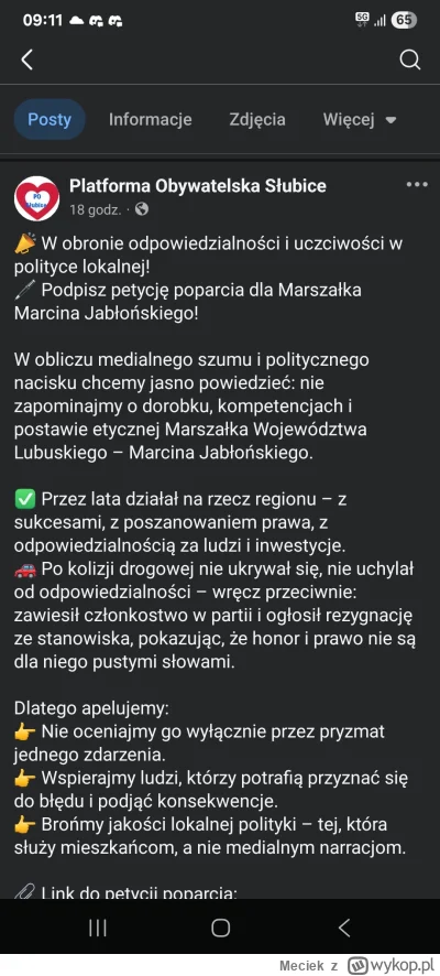 Meciek - Zobaczcie jak PO wystawiło na swojej stronie petycję dla Marcina Jabłońskieg...