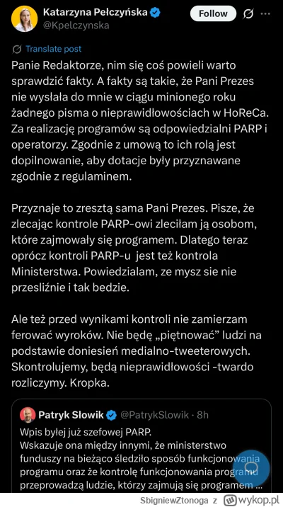 SbigniewZtonoga - #kpo widać, ze ona już tylko ma zamiar wybielać sama siebie. Żadnyc...