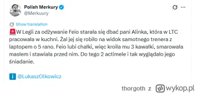 thorgoth - Chrystepanie jak prychłem.
- panie trenerze, pan zje chałeczki z masełkiem...