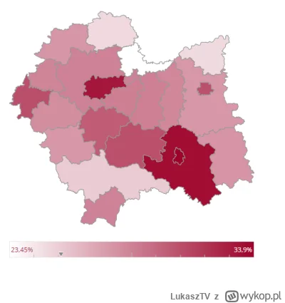 LukaszTV - W małopolsce ciekawie.. z ogólnych wyników: góruje Nowy Sącz 33,90% i powi...