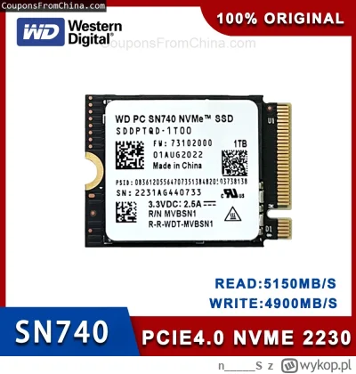 n____S - ❗ Western Digital WD SN740 1TB M.2 SSD 2230 NVMe PCIe Gen 4x4
〽️ Cena: $82.0...