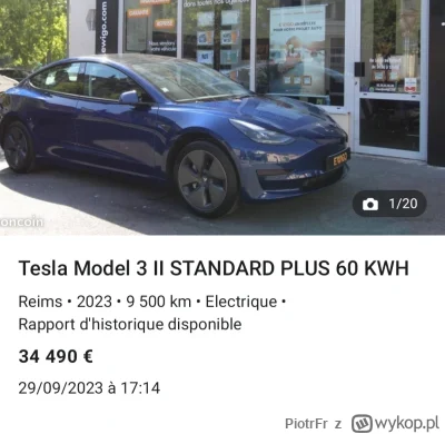 PiotrFr - Ceny używek wróciły do normy. 6-miesieczna Tesla za ~150k PLN. To jest tak ...