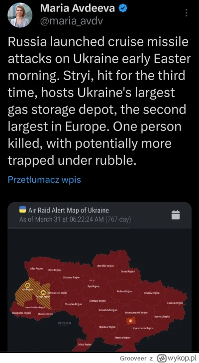 Grooveer - Nie wygląda to dobrze. Ukraina ma zbyt mało OPL.
#wojna #ukraina #rosja