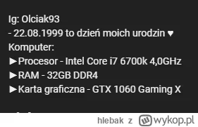hlebak - dobra, nie hejtujcie olciak. gtx 1060 w 2023/2024? no jak tu okazji nie wyko...