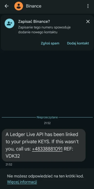 SercaKolatanie - Dostałem taki sms, pewnie jest to scam ale jestem zdziwiony bo jeszc...