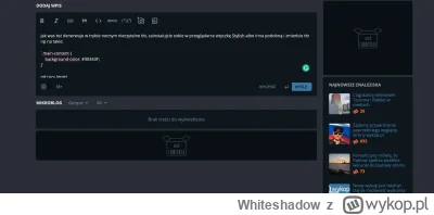 Whiteshadow - jak was też denerwuje w trybie nocnym nieczytelne tło, zainstalujcie so...