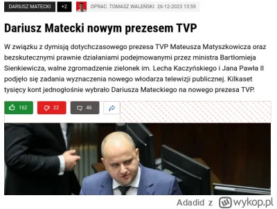 Adadid - SZÓSTY PREZES TVP!!!
#tvpis #polityka #tvp #sejm #neuropa #wybory #bekazpisu...