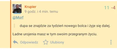 Krupier - @somskia przegryw @Morf tam #!$%@?ł jeszcze lepiej, ale modki już usunęły.
...