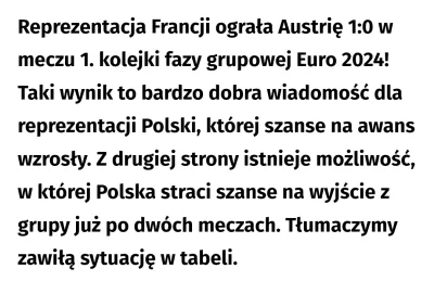 xiv7 - Etap każdego turnieju Polaków punkt drugi: wyliczenia matematyczne po 1 meczu ...