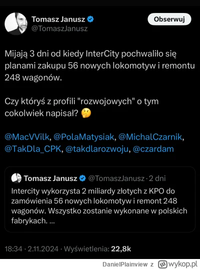 DanielPlainview - Wielkie przetarg na modernizację kolei, zwycięzcy z polskich firm.
...