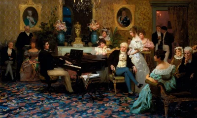 Corvus_Frugilagus - Henryk Siemiradzki - Chopin grający na fortepianie w salonie księ...