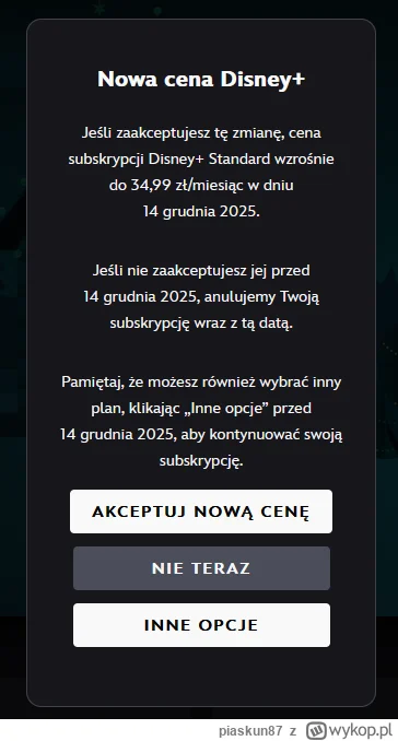 piaskun87 - Kolejna podwyżka ( ͡° ʖ̯ ͡°)
#disneyplus