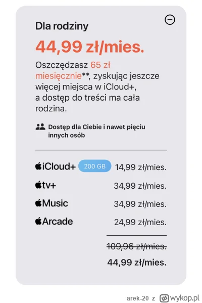 arek-20 - Zamierzam stworzyć rodzinkę Apple One. Płatność 8zł/mies. Potrzebuję 5 chęt...