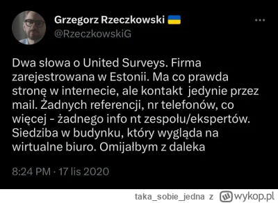 takasobiejedna - Poczytajcie w powiązanych o firmie od tego sondażu: United Surveys (...