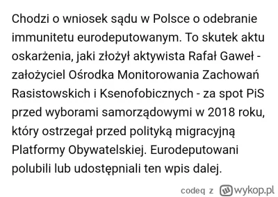 codeq - Naszym odbierają immunitety za polubienie spotu wyborczego partii XD bo jakiś...