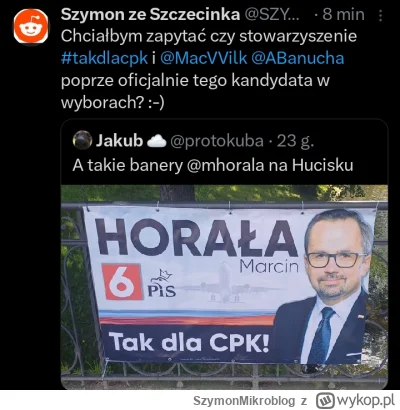 SzymonMikroblog - Czy wszyscy zwolennicy #cpk będą głosować na głównego twórcę cpk? C...