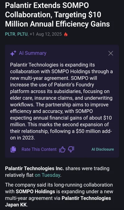 levzor - Palątir i japońska grupa finansowa i ubezpieczeniowa Sompo (która jest spółk...