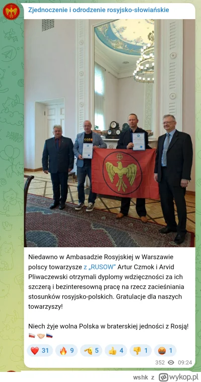wshk - Jedni chodzą do ruskiej ambasady wręczać ruskiemu ambasadorowi medale, inni ch...