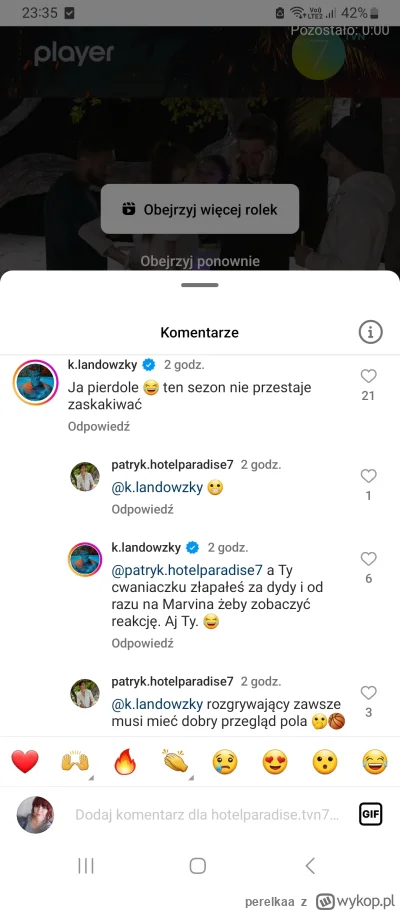 perelkaa - #hotelparadise komentarze do rolki z ig hp jak Kudłaty złapał sobie za dyd...