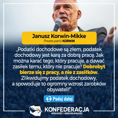 prawarekasorosa - >Pokaż mi stanowisko Konfederacji mówiące o usunięciu podatku docho...