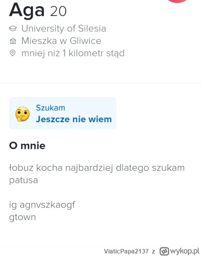 ViaticPapa2137 - Typowa #p0lka
#blackpill #redpill #logikarozowychpaskow #tinder #prz...