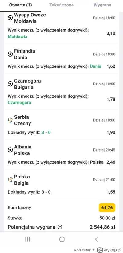 RiverStar - To teraz przydałby się cud Jasnogórski #mecz #bukmacherka