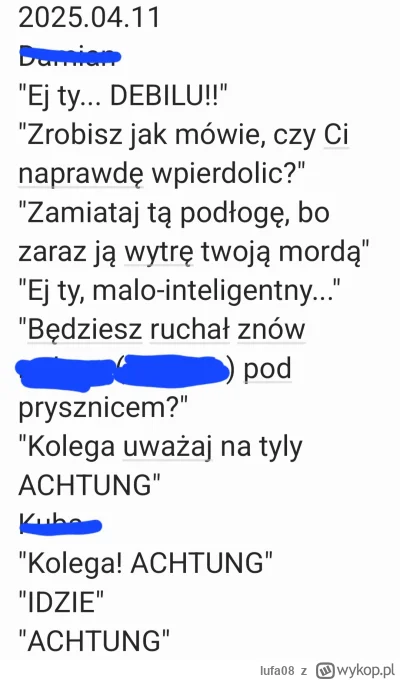 lufa08 - #praca #mobbing
Co mogę zrobić jak ktoś mówi takie rzeczy w pracy? Nie chce ...