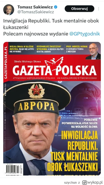 szychun - #polityka #bekazpisu bo wolność słowa polega na tym, że jak Sakiewicz publi...
