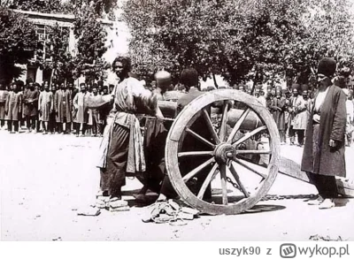 uszyk90 - Egzekucja więźnia poprzez rozstrzelanie z armaty, Iran, około 1892 roku.
#c...