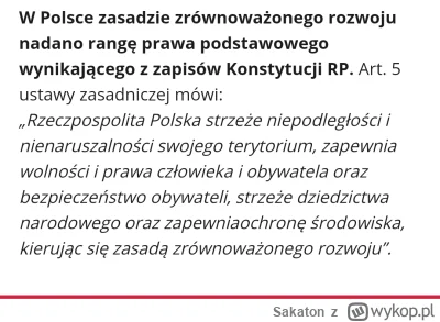 Sakaton - Ciekawe ile osób wie o tym że zasady zrównoważonego rozwoju zostały wpisane...