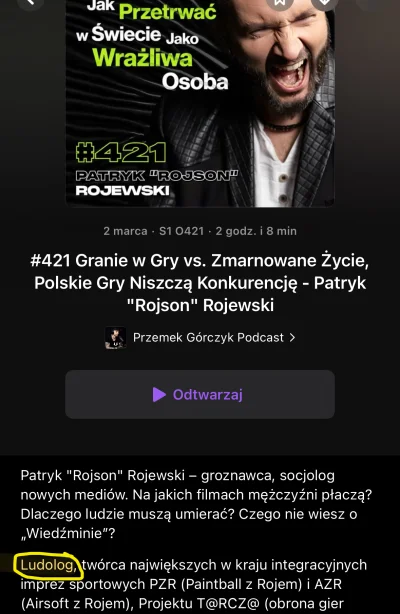 Krisztiano_Ronaldo - U Górczyka w podkaście wystąpił Rojo, 
Podpisany jako LUDOLOG. 
...