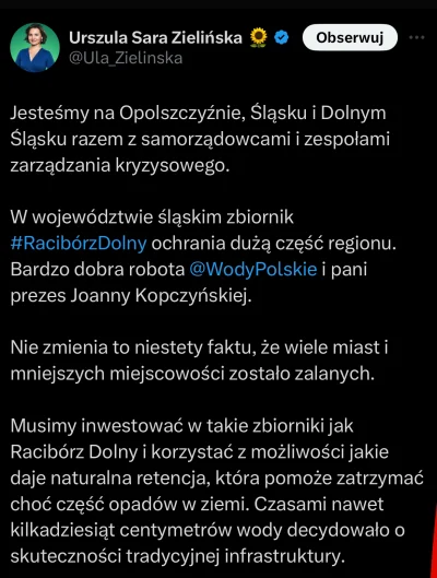 DocentJanMula - Pełna zgoda, dziękujemy za inwestycje pani ministra #powodz