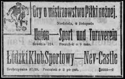 kamiyama89 - 9 listopada 1913 roku Łódzki Klub Sportowy wygrywa mecz piłki nożnej z N...