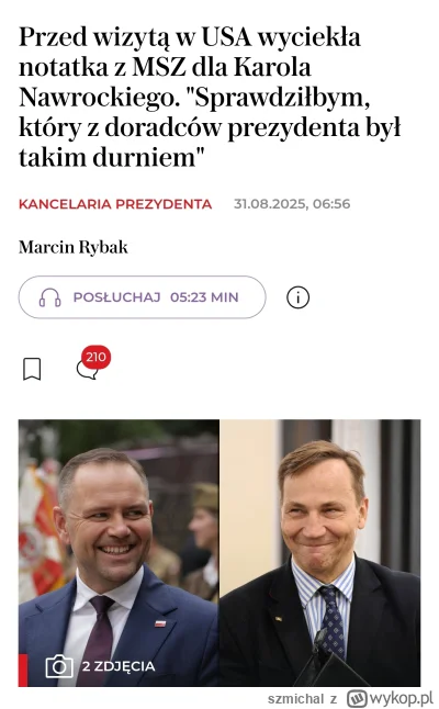 szmichal - W tej notatce było napisane by Nawrocki na nic się nie deklarował bo Polsk...