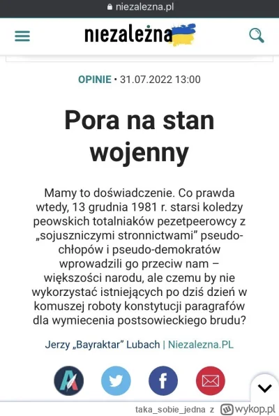 takasobiejedna - @SynMichaua: mi się kojarzy z ubiegłorocznym nawoływaniem do wprowad...