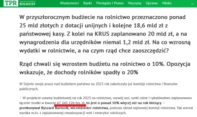 ZapomnialWieprzJakProsiakiemByl - W Polsce wydamy 67 mld zł na wsparcie rolników. Rów...