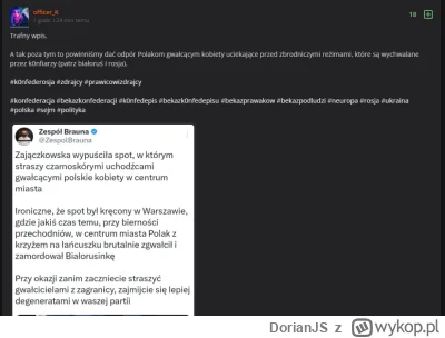 DorianJS - Kolejny raz w żałosny sposób lewica uzywajac zwrotu "Polak z krzyzem na sz...