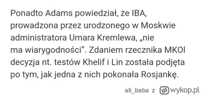 ali_baba - @Emes91 
Jak tak grzebie to większe wątpliwości dotyczą tej Imane Khelif. ...