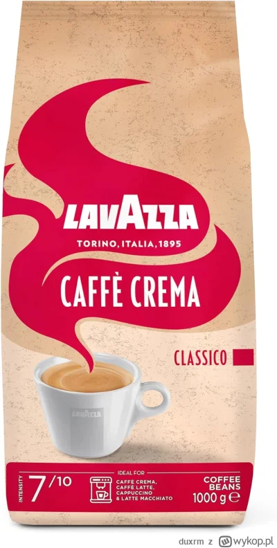 duxrm - Wysyłka z magazynu: PL
Lavazza Crema Classico kawa ziarnista, 70% Arabica i 3...