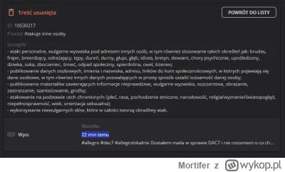 Mortifer - Zajebista moderacja. Napisałem o kimś losowym gosciu ktory nie zaplacil za...
