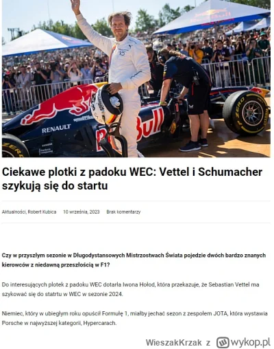 WieszakKrzak - Oprócz Vettela, warto dodać, że Mick w razie niepowodzenia z Williamse...