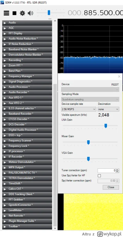 Altru - #krotkofalarstwo 

Mirki jest może plugin do SDRsharpa co skanuje częstotliwo...