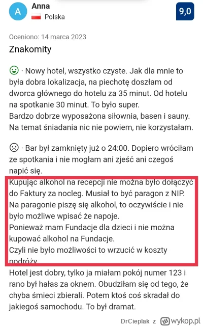 DrCieplak - Czytam sobie opinie o hotelu do którego jadę a tu taki komentarz. Brak sl...