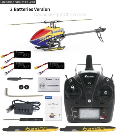 n____S - ❗ Eachine E150 3D6G RC Helicopter RTF FUTABA S-FHSS with 3 Batteries
〽️ Cena...