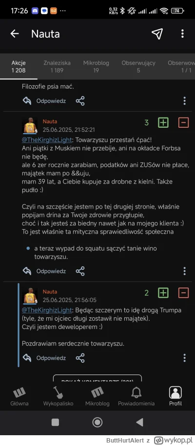 ButtHurtAlert - @Nauta ale ty jesteś mega odważny i w ogóle.
Miałem coś więcej napisa...