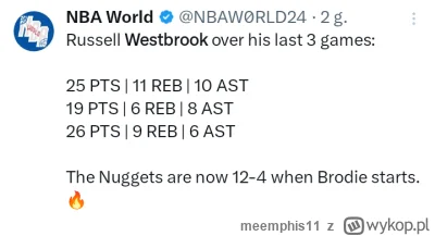 meemphis11 - Westbrook szaleje w ostatnich meczach, wygląda z Jokiciem jakby od lat g...