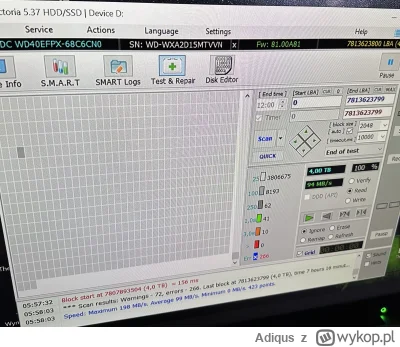 Adiqus - Udało mi się pożyczyć komputer stacjonarny ze złączem SATA i wynik znowu jes...
