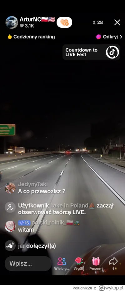 Poludnik20 - Piękny live drogi. Artur jest w Kalifornii. Godzinę przed LA. 

Live: ht...